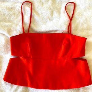 Zara cut out crop top in coral